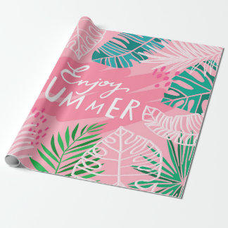 Trendy Vintager tropischer Sommer. Buchstaben geni Geschenkpapier