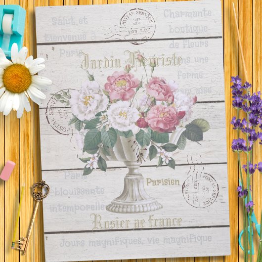 Trendy Vintages französisches künstlerisches Ephem Seidenpapier