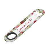 Trendy Vintages rotes und rosa Speed Flaschenöffner (Vorderseite Schrägansicht)
