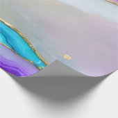 Trendy Violet Blue Gold Marmor Granit Stone Geschenkpapier (Ecke)