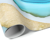 Trendy Violet Blue Gold Marmor Granit Stone Geschenkpapier (Rolleneckpunkt)