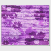 Trendy Violet Blume Vintag Geschenkpapier (Flach)