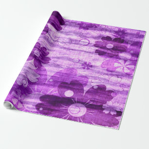 Trendy Violet Blume Vintag Geschenkpapier