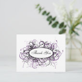 trendy violet Danke-YouCards Postkarte (Stehend Vorderseite)