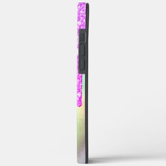 Trendy Violet Glitzer Tropfens Holographic Case-Mate iPhone Hülle (Rückseite / Links)