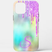 Trendy Violet Glitzer Tropfens Holographic Case-Mate iPhone Hülle (Rückseite)