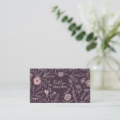 Trendy Violet Wildblume Blumenmuster Visitenkarte (Stehend Vorderseite)