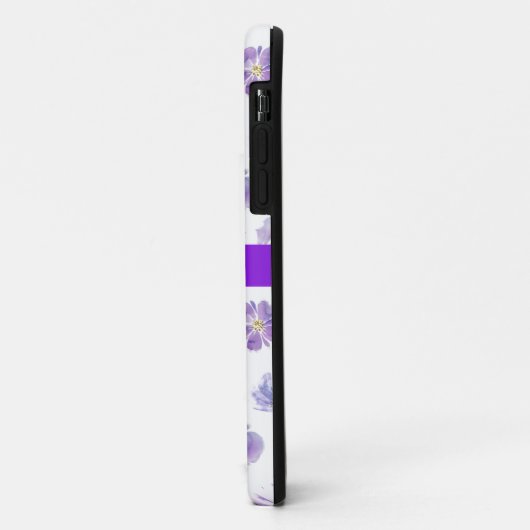 Trendy violette Blumen Muster iPhone Case (Hinten/Links)
