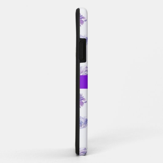 Trendy violette Blumen Muster iPhone Case (Hinten/Rechts)
