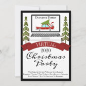 Trendy Virtual Christmas Party Einladung (Vorderseite)