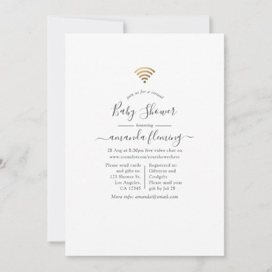 Trendy Virtual Shower Einladung (Vorderseite)
