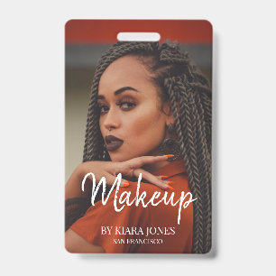 Trendy Visagist Foto White Schrift Ausweis