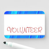 Trendy "VOLUNTEER" Name-Tag Namensschild (Beispiel)