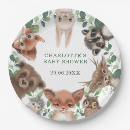 Trendy Wald Waldtiere Baby Dusche Gefälligkeiten Pappteller