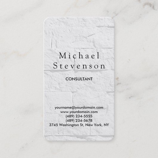 Trendy Wall Brick Rounded Corner Business Card Visitenkarte (Vorderseite)