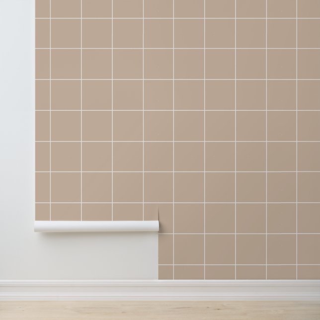 Trendy Warm Beige 6" Grid Tapete (Anwendung)