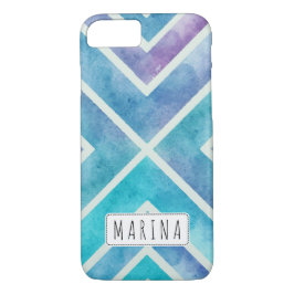 Trendy Wasserfarbe geometrische Streifen blau lila Case-Mate iPhone Hülle