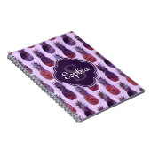 Trendy Watercolor Ananas Muster Notizblock (Rechte Seite)