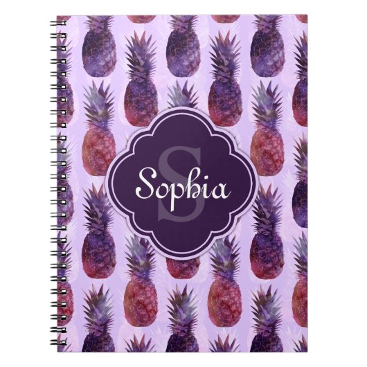 Trendy Watercolor Ananas Muster Notizblock (Vorderseite)