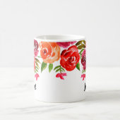 Trendy Watercolor Blume Personalisiert Kaffeetasse (Mittel)