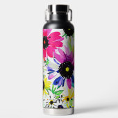 Trendy Watercolor Blume Trinkflasche (Vorderseite)