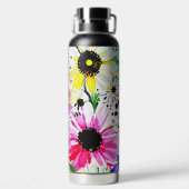 Trendy Watercolor Blume Trinkflasche (Rückseite)