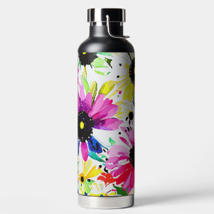 Trendy Watercolor Blume Trinkflasche