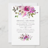 Trendy Watercolor Blumendusche Einladung (Vorderseite)