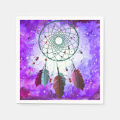 Trendy Watercolor Bohemisch Dream Catcher & Nebula Serviette (Vorderseite)
