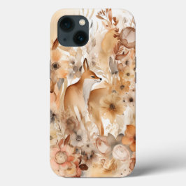 Trendy Watercolor Boho Floral & Fox Case-Mate iPhone Hülle