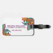 Trendy Watercolor Colorful Paisley Gepäckanhänger (Rückseite horizontal)