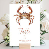 Trendy Watercolor Crab Nautical Tischnummer