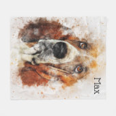 Trendy Watercolor-Dachshund-Jagdhund Fleecedecke (Vorderseite (Horizontal))