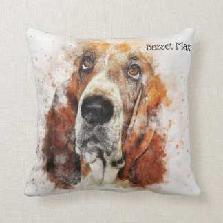 Trendy Watercolor-Dachshund-Jagdhund Kissen