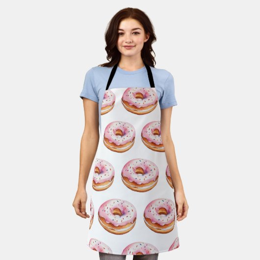 Trendy Watercolor Donut Pattern Schürze (Getragen)