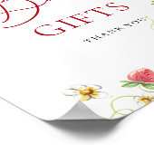 Trendy Watercolor Erdbeerbücher für Babydusche Poster (Ecke)