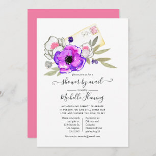 Trendy Watercolor Floral Baby Showroom von Mail Einladung