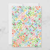 Trendy Watercolor Floral Heart Brautparty Einladung (Rückseite)