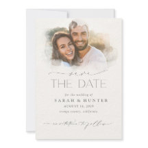 Trendy Watercolor Foto Mask Calligraphy Wedding