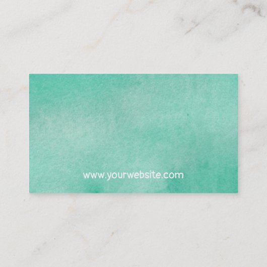 Trendy Watercolor Green Fitness Personal Trainer Visitenkarte (Rückseite)