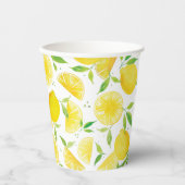 Trendy Watercolor Lemons Muster Pappbecher (Vorderseite)