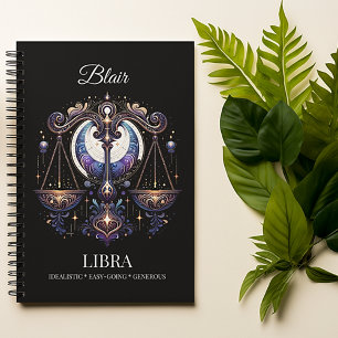 Trendy Watercolor Libra Zodiac Journal Notizblock