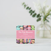 Trendy Watercolor Macaron French Patisserie Bäcker Quadratische Visitenkarte (Stehend Vorderseite)