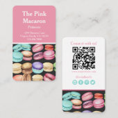 Trendy Watercolor Macaron French Patisserie Bäcker Visitenkarte (Vorne/Hinten)