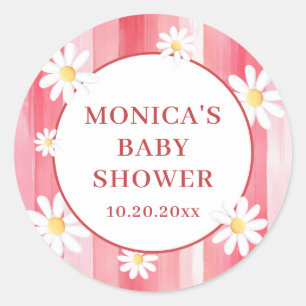 Trendy Watercolor Meadow Floral Baby Showroom Runder Aufkleber
