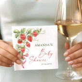 Trendy Watercolor Meadow Strawberry Babydusche Serviette