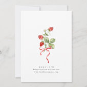 Trendy Watercolor Meadow Strawberry Brautparty Einladung (Rückseite)