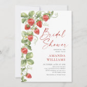Trendy Watercolor Meadow Strawberry Brautparty Einladung (Vorderseite)