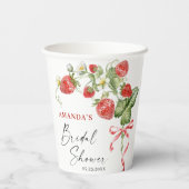 Trendy Watercolor Meadow Strawberry Brautparty Pappbecher (Rückseite)