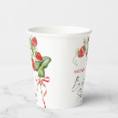 Trendy Watercolor Meadow Strawberry Brautparty Pappbecher (Rechts)